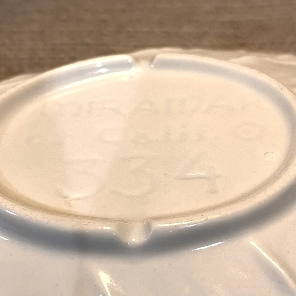 Vintage Mirimar of California Ceramic Cabbage Bowl & Leaf Set White 334 & 335 - Picture 7 of 14